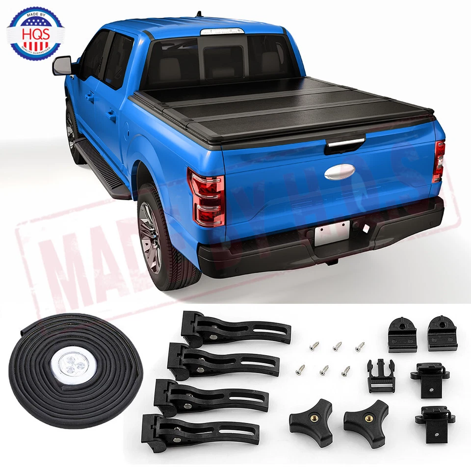 6.5FT Hard Solid Tri-fold Tonneau Cover For 2019-2020 GMC Sierra 1500 6'6" Bed Foto 1 de 4