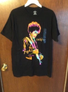 Jimi Hendrix Graphic  Men's T-Shirt Black With Colorful Abstract Sz S - Picture 1 of 4