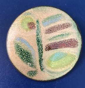 Vintage Artisan Crafted Enamel Pn Abstract Multicolored Flower - Picture 1 of 8
