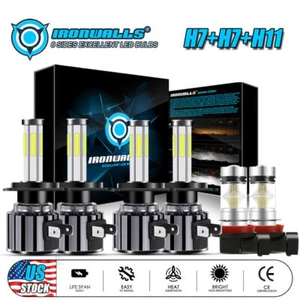 6-sides Combo LED Headlight Fog Lights 6000K For BMW 328i 325xi 330xi 2002-2006 - Picture 1 of 12