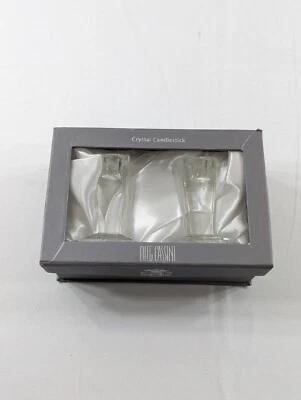 Oleg Cassini Boston Crystal Candle Holders Set of 2 Candlesticks 4" Signed Vtg - Image 1 of 4