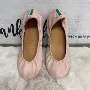 Corbatas planas de ballet de cuero rosa rubor sin cordones para mujer talla 7 - Imagen 1 de 13