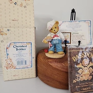 Cherished Teddies Bob International Bear USA Friendship America Sailor  - Imagen 1 de 10