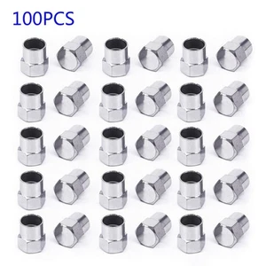 100Pcs,Chrome Plated Car Truck Auto Wheels Tire Valve Stem Cap Lid Air Dust Cove - Picture 1 of 7