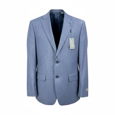 NWT Michael Kors Blazer Mens Size 40R Light Blue Plaid Suit Jacket Classic Fit - Image 1 of 4