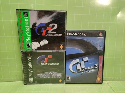 Lote Gran Turismo 1,2 y 3 (Sony PlayStation 1&2). Completo con Manuales -PROBADO- Foto 1 de 4