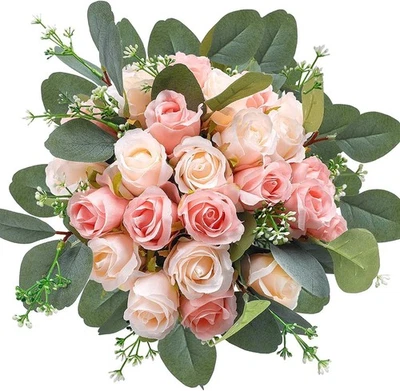 24pcs Artificial Silk Roses with Stems for Wedding Centerpieces Decor - image 1 of 4
