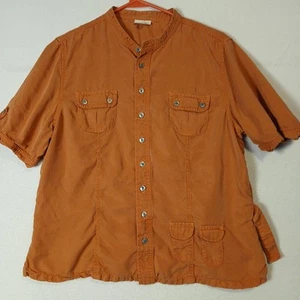 J.Jill Short Sleeve Button Up,Burnt Orange,Size L,EUC, - Picture 1 of 11