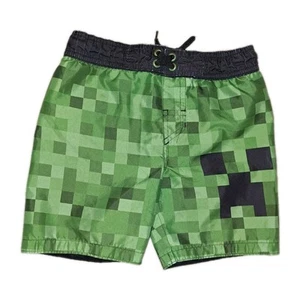 Minecraft Swim Trunks Board Shorts w/ Mesh Lining & Drawstrings Boy's XS (4/5) - Picture 1 of 5
