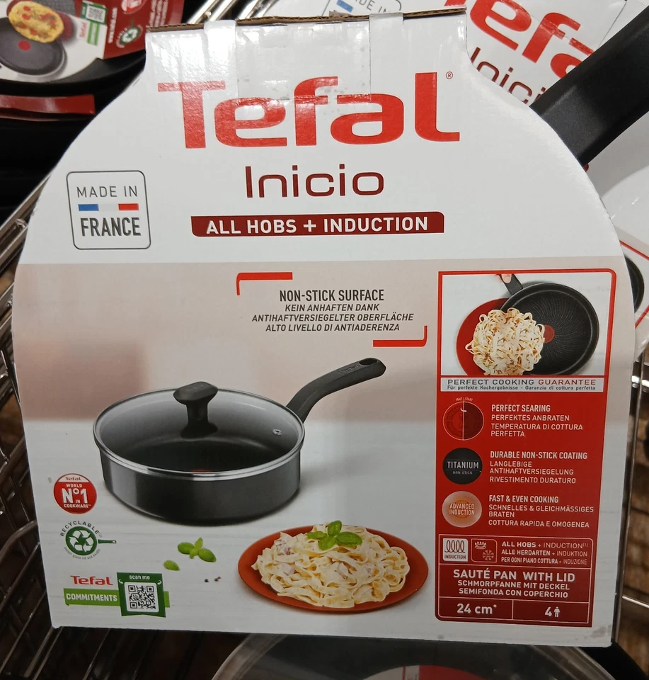 Tefal Start Easy Sauteuse mit Abdeckung 24cm Aluminium/Titan Nicht - Stab C26732