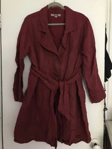 FLAX linen trench coat size M oversized: fits XL - Picture 1 of 13