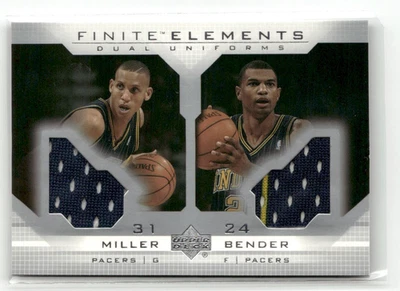 2003-04 UD Finite Elements Dual RELIC Reggie Miller Jonathan Bender Pacers - Image 1 of 2