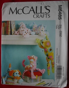 McCalls M6485 Stofftiere Plüschtiere Basteln Schnittmuster ungeschnitten Pony Frosch Katze Hund - Bild 1 von 2