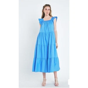 Anthropologie English Factory Women's Ruffle Detail Midi Dress, Size Small - Picture 1 of 11