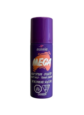Aussie Mega Hairspray Travel Size 1.5 Fl Oz Flexible Hold No Sticky Residue - Image 1 of 2