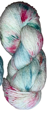 150 g Handgefärbte  MERINO SILBER-GLITZER-WOLLE 6-fach *SCHNEEWEIßCHEN* - Bild 1 von 4