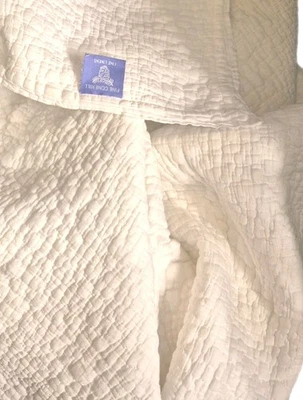 Pine Cone Hill Scrambled Matelass'e KING  White Voile Quilt  - Image 1 of 4