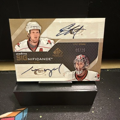 2007-08 SP Game Used Edition Extra Significance Eric Staal / Cam Ward /25 - Image 1 of 4