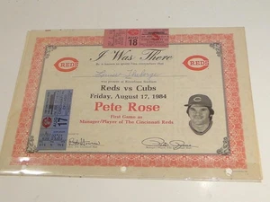 Boletos de béisbol Rojos vs Cachorros 1984 Pete Rose 2 hits primer juego como gerente - Imagen 1 de 5