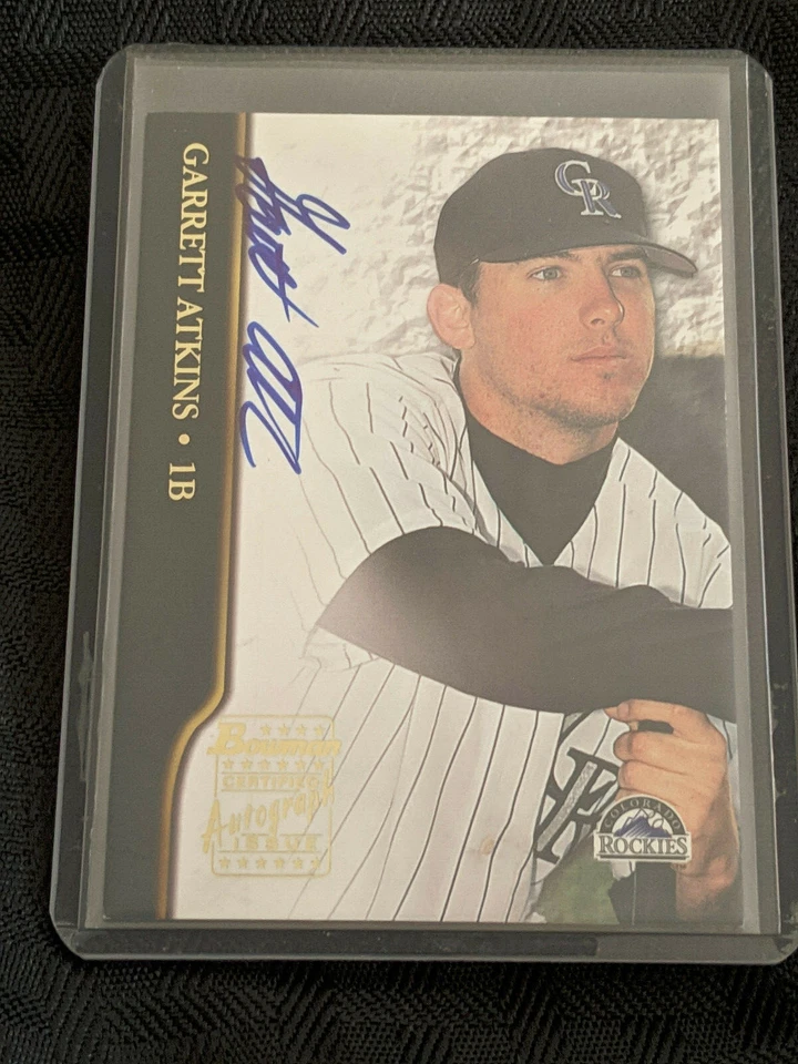 2002 Garrett Atkins BA-GA Bowman Certified Autograph Issue Baseball Card MLB - Image 1 of 2