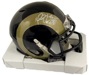 Marshall Faulk Signed St. Louis Rams Replica Mini Speed Helmet Autograph Beckett - Picture 1 of 3