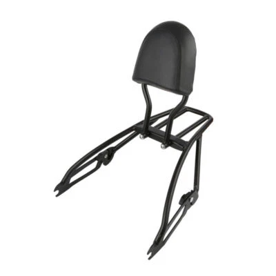 Chrome/Black Sissy Bar Luggage Rack Backrest For Harley Street 500 750 2015-2020 - Image 1 of 4