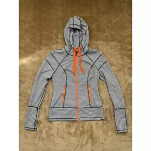 Zella Tahnee Bomber Full Zip Striped Hooded Athletic Shirt Women’s XS - Picture 1 of 5