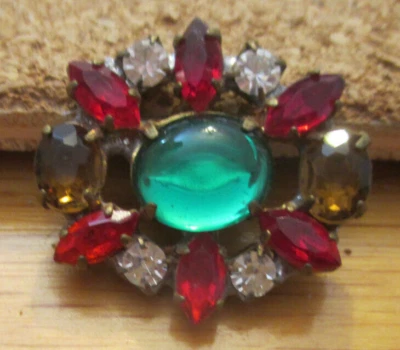 1-Diseño de imitación checo multicolor en un botón ovalado #86 26,94 mm x 22,17 mm Foto 1 de 4