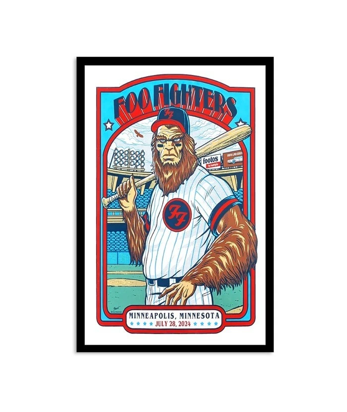 HOME DECOR Foo Fighters Jul 28 2024 Target Field Minneapolis MN Poster