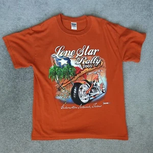 Camisa De Colección Lone Star Rally Para Hombre L Naranja Galveston Texas Gráfico Camiseta Motociclista 2005 - Imagen 1 de 8