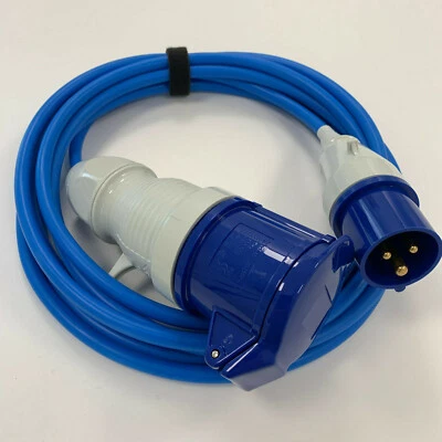 Walther 16 amp Plug 32 a Socket Blue Arctic Jumper Adaptor Generator Cable Lead  - Image 1 of 4