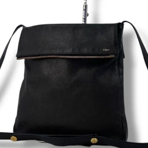 Auth Chloe All Leather Shoulder Bag Black Women From Japan - Picture 1 of 13