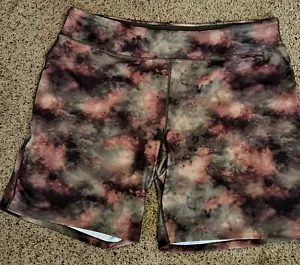 Lands' End Womens Athletic Biker Shorts Plus Size 3X Rust Pink Tye Dye 44" - Picture 1 of 3