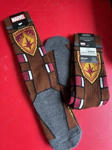 2 Pair MARVEL'S Guardians Of The Galaxy Loot Wear Exclusive Bioworld Crew Socks - Picture 1 of 1