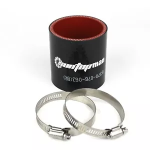2.5''(63mm) ID x 3''(76mm) Long Black Straight Silicone Pipe With Clamps - Picture 1 of 7