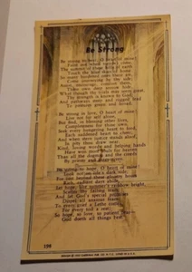 BE STRONG VINTAGE 1952 DEVOTIONAL PRAYER CARD - Picture 1 of 1
