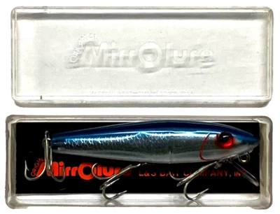 Señuelo de pesca Mirrolure 10M-24 vintage azul espalda plateada brillante 3,5" Crankbait Foto 1 de 4
