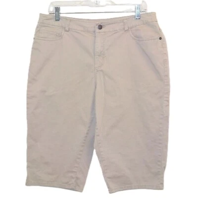 Croft & Barrow Natural Fit Skimmer Shorts sz 14 YKK Metal Zipper Pockets NO BELT - Image 1 of 4