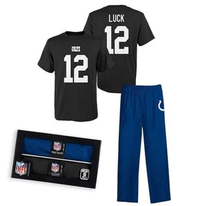 Andrew Luck Indianapolis Colts NFL Boys 2 Piece Shirt Pants Pajama Set SMALL (4) - Picture 1 of 4
