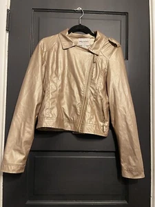 Body Central Womans Gold Bomber Jacket Sz M Vintage - Picture 1 of 9
