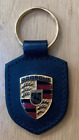 Porsche Original Key Fob Black Leather, Metal Colour Crest NEW