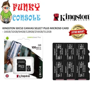 KINGSTON Micro SD Memory Card Class 10 16GB 32GB 64GB 128GB 256GB Memory Card - Imagen 1 de 8