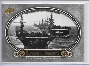 2009 USA Enters World War 2 Historical Moments UD A Piece Of History Card #160 - Foto 1 di 2