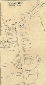 Sharon Cornwall Bridge Ellsworth CT 1874 Maps with Homeowners Names Shown - Picture 1 of 4