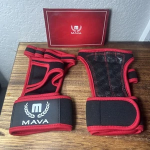 MAVA Open Gym Gloves for Men & Women; Padded Weight Lifting Gloves Size M Red - Picture 1 of 3