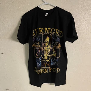 Band T-Shirt - AVENGED SEVENFOLD AX7 - Schädelkreuz - schwarz - klein - Bild 1 von 1