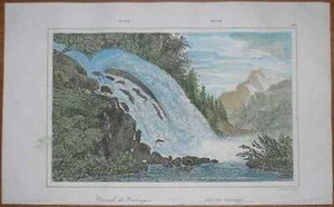 Impresión 1838 CASCADA CALCAGGIA, C. TICINO, SUIZA - Imagen 1 de 1