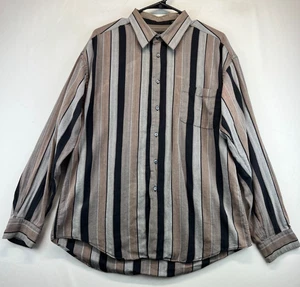 Daniel Hechter Button Up Dress Shirt - Mens XL - Brown & Black Stripes (4002) - Picture 1 of 10