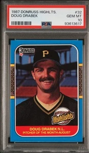 Donruss Highlights #32 1987 Doug Drabek RC Pirates PSA 10 - Imagen 1 de 2