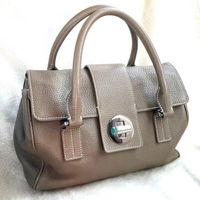 TIFFANY & Co. Манхэттен сумка с короткими ручками, Дамская сумка, замок кожи серый бежевый - Изображение 1 из 4